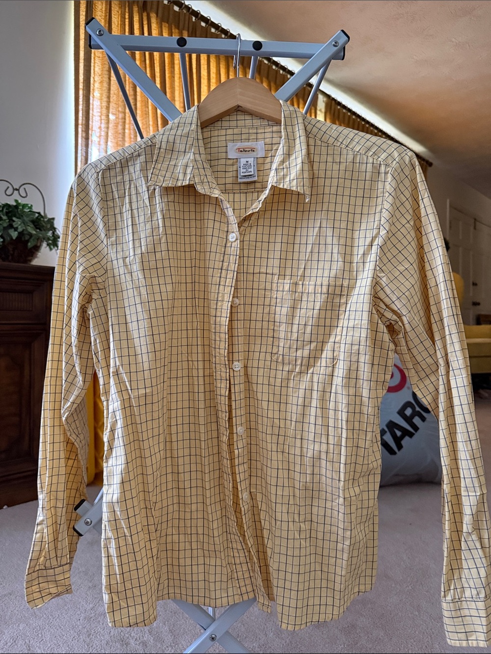 Yellow Plaid Button-Down Shirt